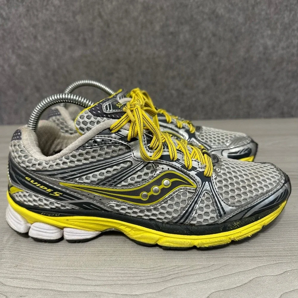 Saucony ProGrid Guide 5 Womens Running Shoes Silver‎ Yellow 10140-5 Size 8.5